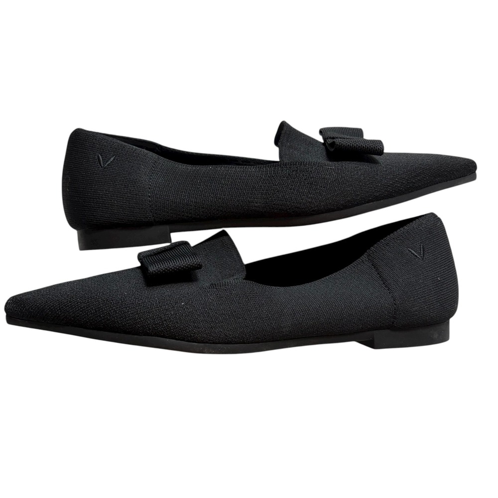 Vivaia Black Pointed Bow Flats - Picture 7 of 10